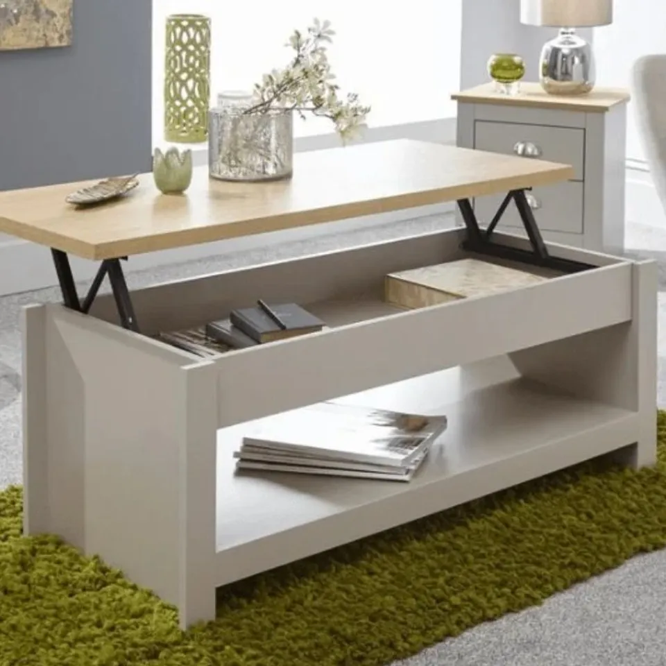BOXED LANCASTER LIFT UP COFFEE TABLE - GREY