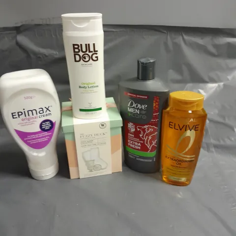 APPROXIMATELY 20 ASSORTED HEALTH & BEAUTY ITEMS TO INCLUDE - BULLDOG BODY LOTION, EPIMAX CREAM AND DOVE MEN BODY WASH
