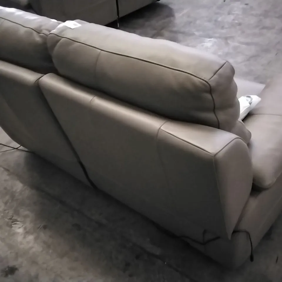 QUALITY ITALIAN DESIGNER PATRIZIO MOCHA LEATHER 2 SEATER POWER RECLINER SOFA