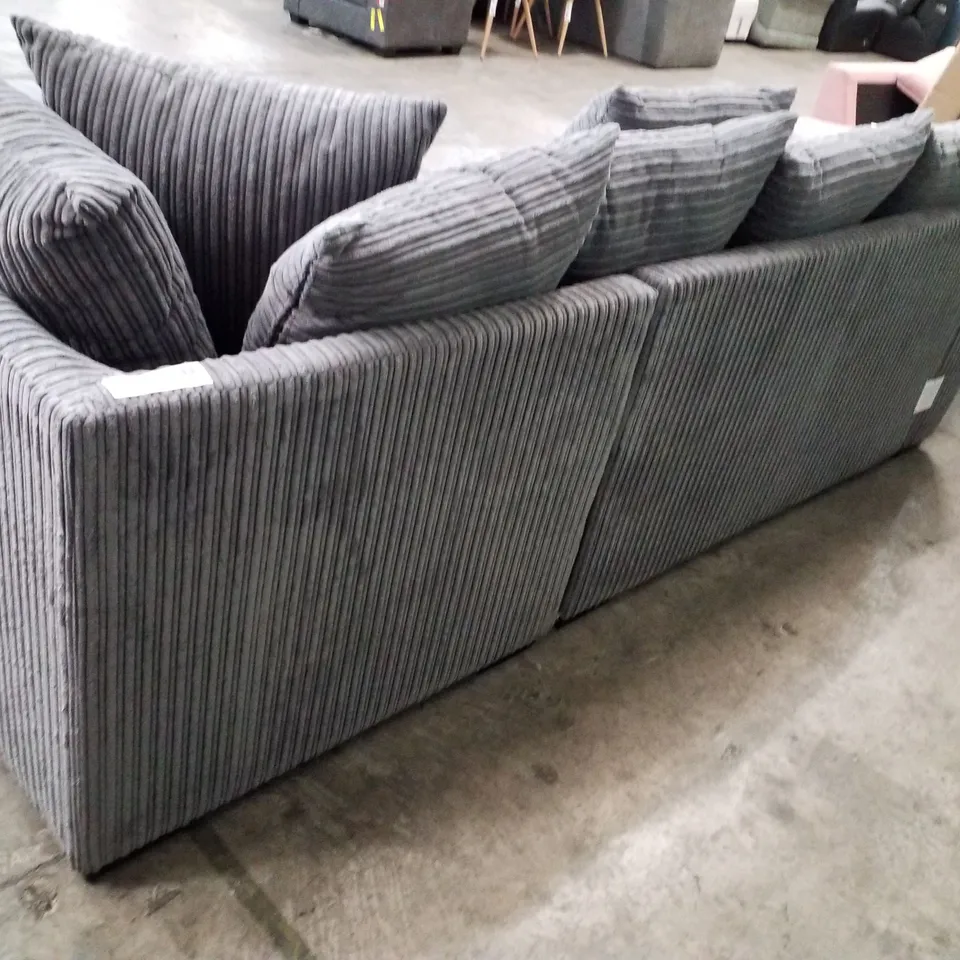 QUALITY DESIGNER AMALFI SCATTERBACK RH CORNER CHAISE - CHARCOAL CORDUROY FABRIC