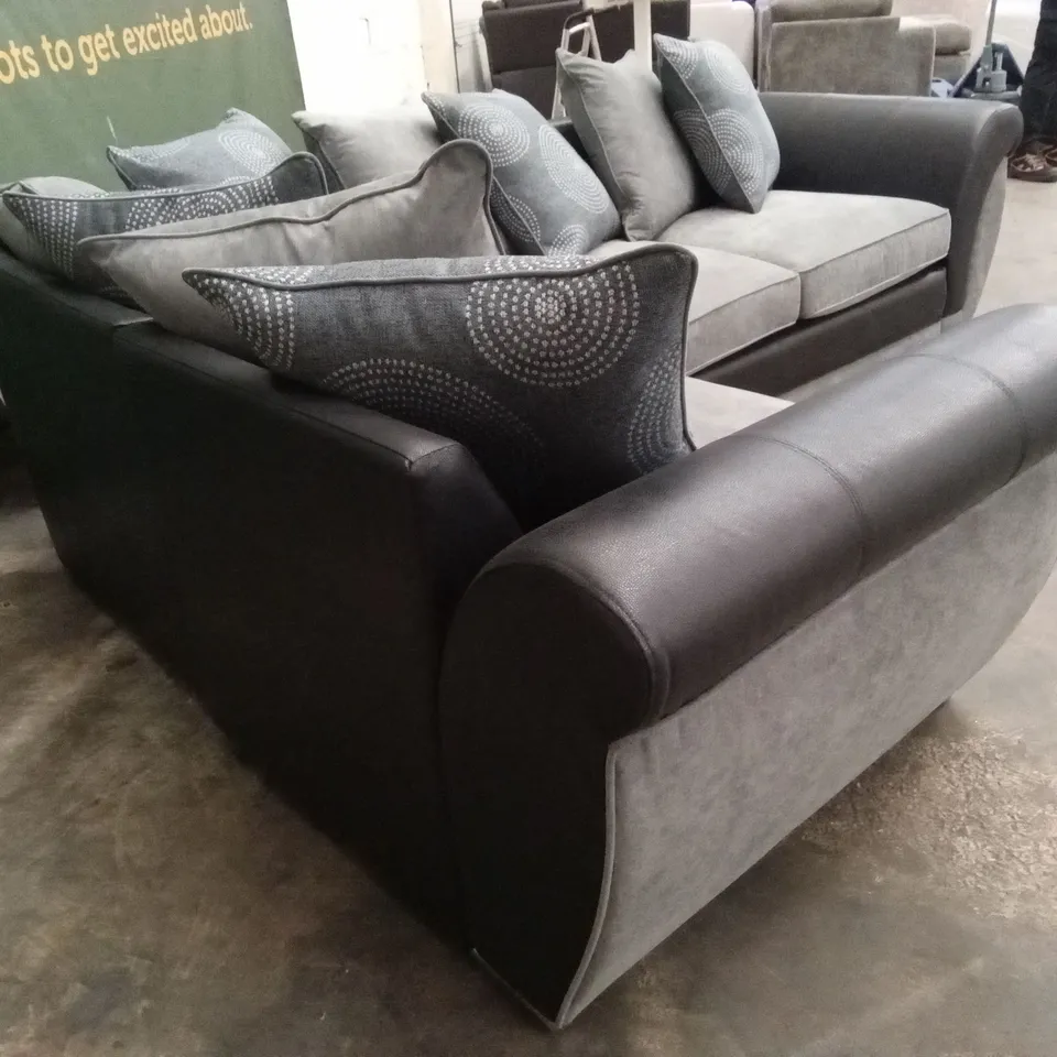 DANUBE FABRIC/FAUX LEATHER LEFT HAND CORNER GROUP SCATTER BACK SOFA RRP £1049