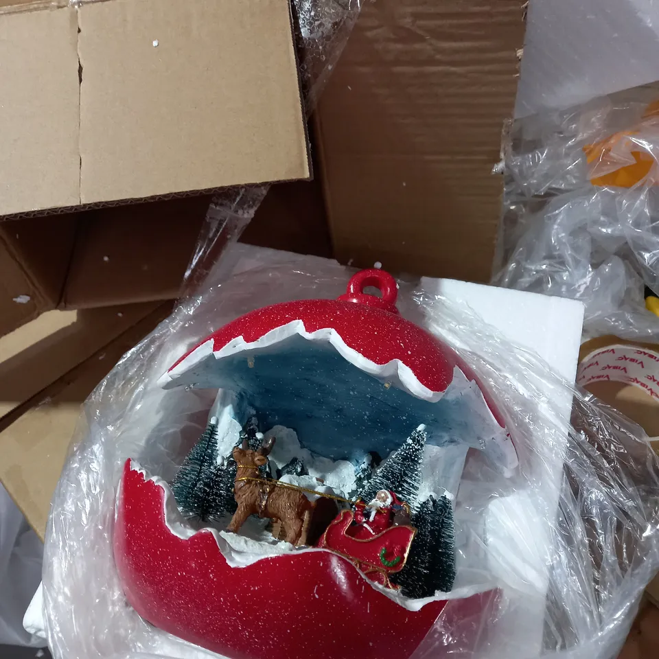 SANTAS EXPRESS PRE-LIT SPHERE WITH CHRISTMAS CHARACTER SCENE