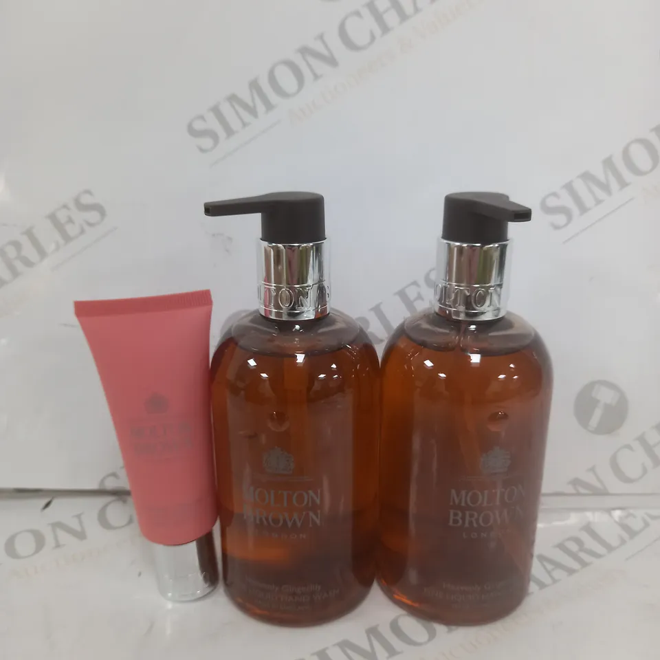 SET OF 3 MOLTON BROWN ITEMS TO INCLUDE - HAND WASH - HAND CREAM HEAVENLY GINGERLILY