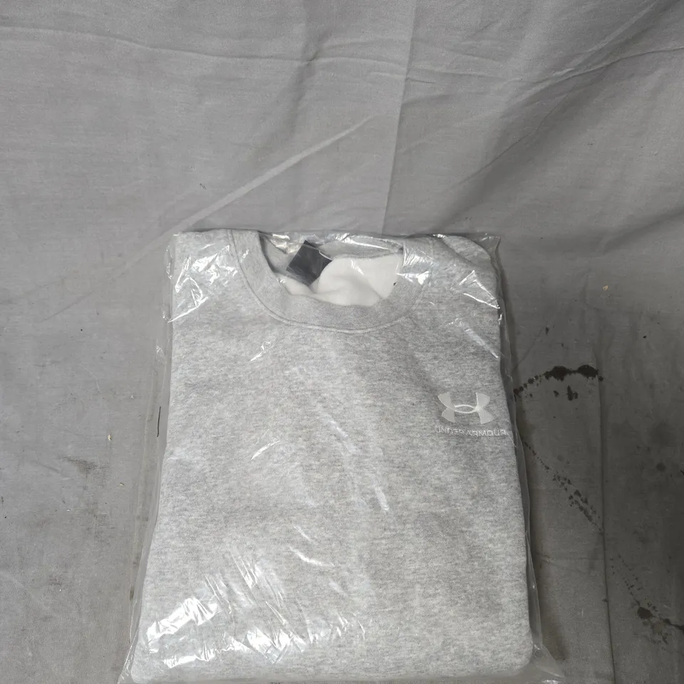 UNDER ARMOUR GREY CREW NECK JUMPER - SIZE SMALL