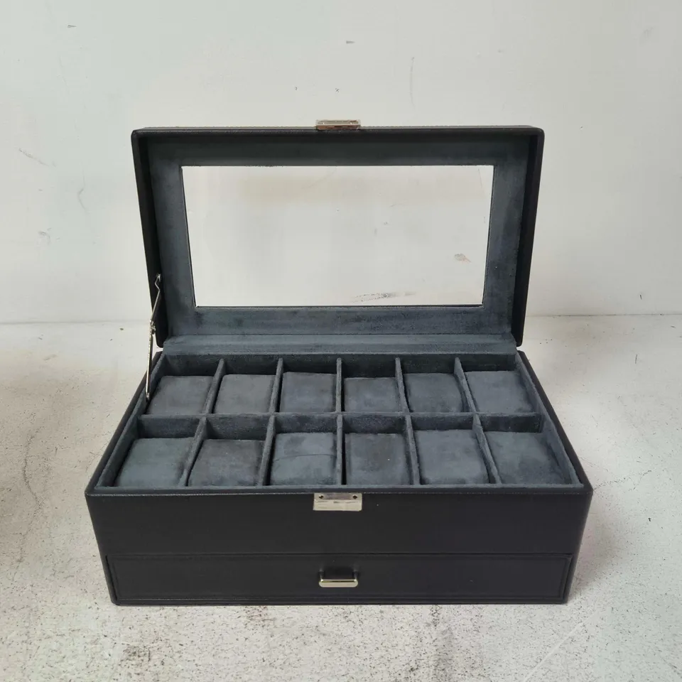 JEWELLERY MULTI COMPARTMENT STORAGE BOX IN BLACK  