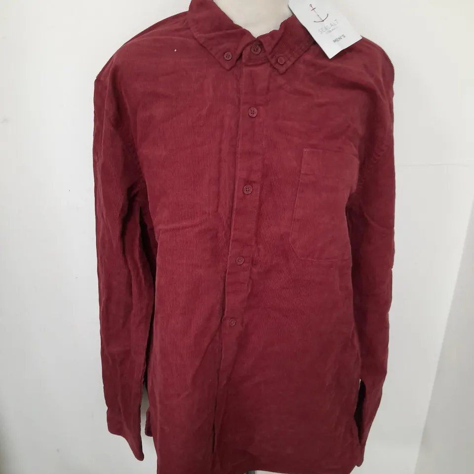 SEASALT CORNWALLS MENS CANNIS SHIRT IN DARK DAHLIA - UK L