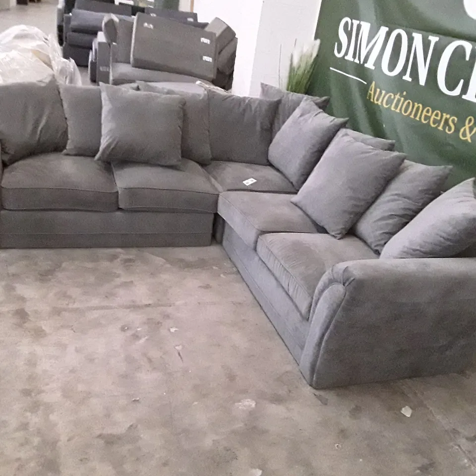 QUALITY DESIGNER L-SHAPED SOFA - GRAPHITE FABRIC (3 PIECES)