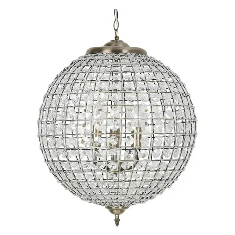 BOXED LIGHT ANTIQUE BRASS CRYSTAL PENDANT (1 BOX)