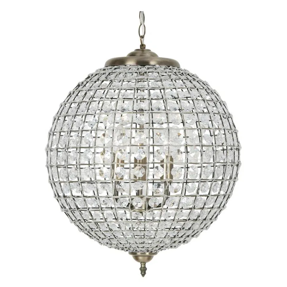 BOXED LIGHT ANTIQUE BRASS CRYSTAL PENDANT (1 BOX)