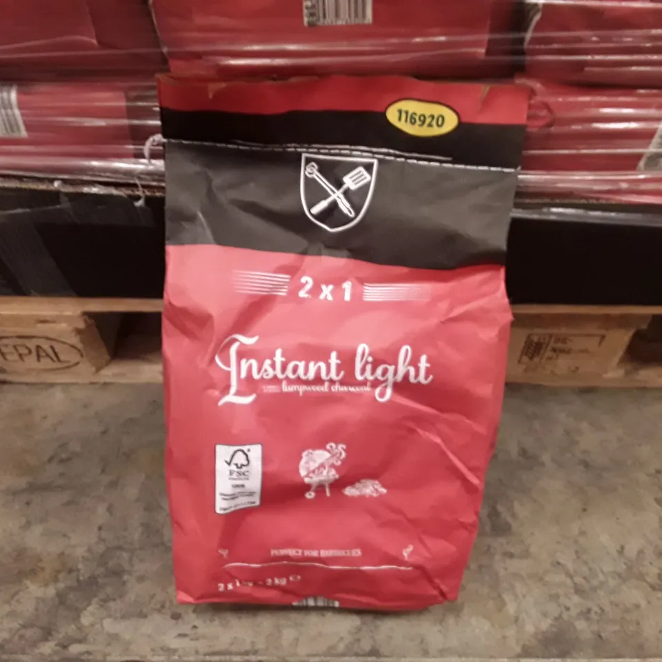 PALLET OF APPROXIMATELY 140 BAGS OF INSTANT LIGHT LUMPWOOD CHARCOAL 