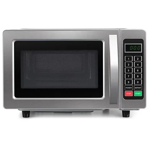 BOXED ELECTRIQ FREESTANDING 25L 1000W FLATBED COMMERCIAL STYLE MICROWAVE SILVER