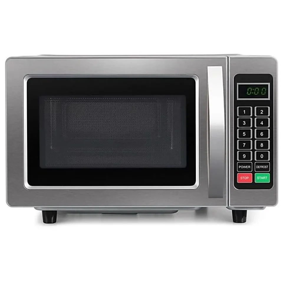 BOXED ELECTRIQ FREESTANDING 25L 1000W FLATBED COMMERCIAL STYLE MICROWAVE SILVER