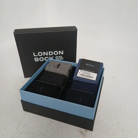 LONDON SOCK CO. WALK BRIGHTER SOCKS – MEDIUM UK 8-10 (BOXED SET, 6 PAIRS)