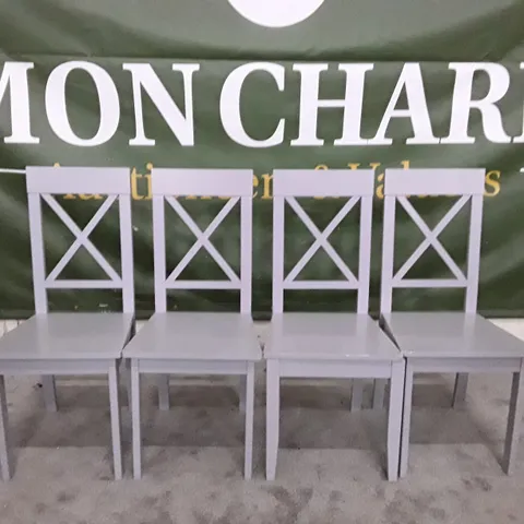SET OF 4 KENDAL PAINTED GREY DINING CHAIRS