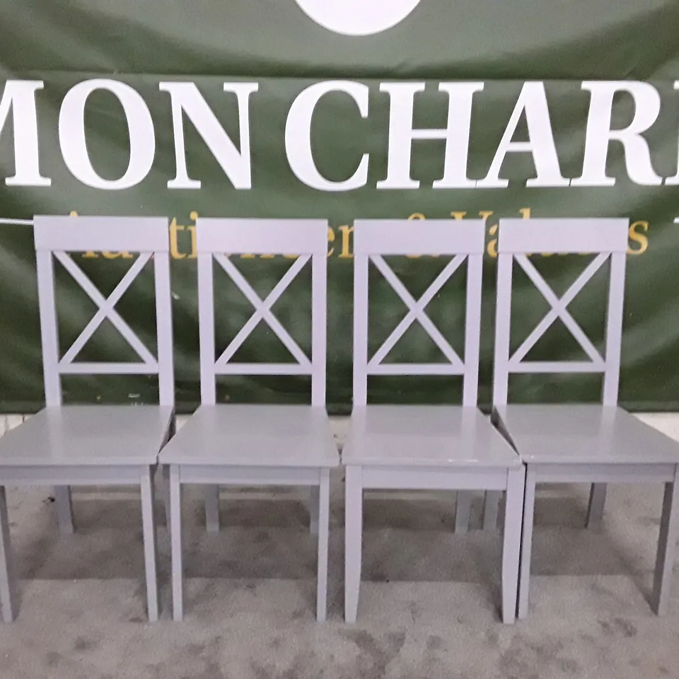 SET OF 4 KENDAL PAINTED GREY DINING CHAIRS