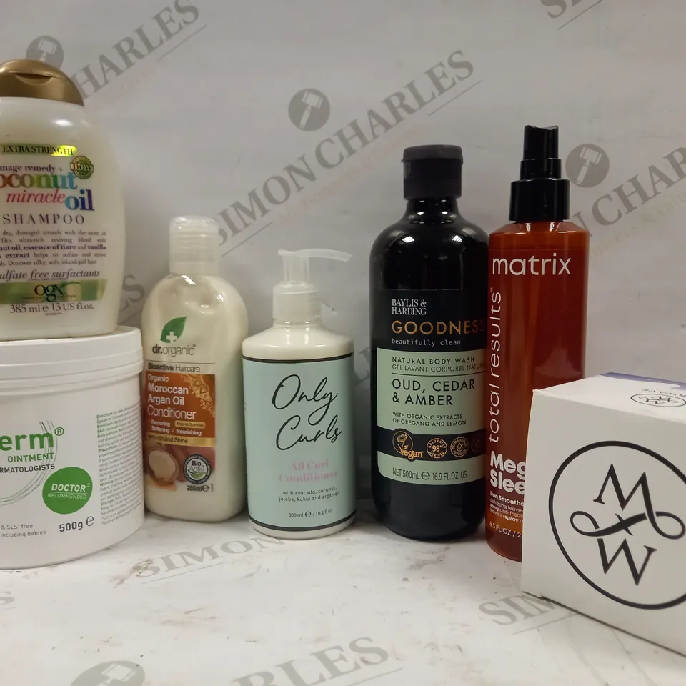 LOT TO CONTAIN APPROXIMETLEY 20 ASSORTED BODY CARE PRODUCTS, INCLUDES CONDITIONER, SHAMPOO & MAKEUP