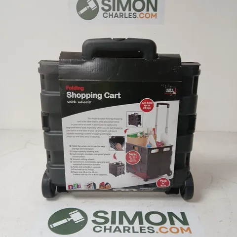 FOLDING SHOPPING CART WITH WHEELS – PORTABLE SHOPPING TROLLEY (BOXED)