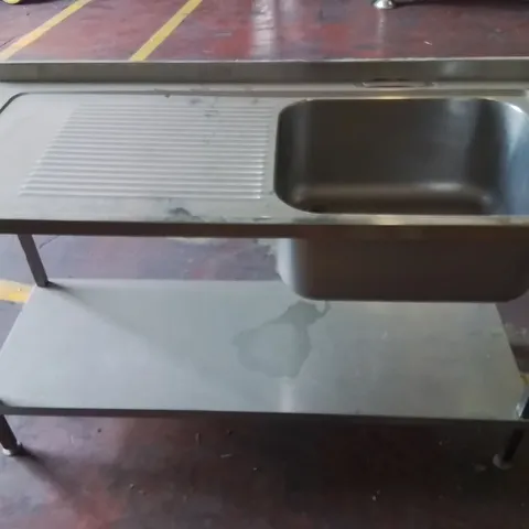 LARGE STAINLESS STEEL INDUSTRIAL WASH BASIN AND DRAINAGE BOARD 