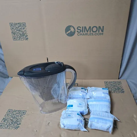 BRITA WATER FILTER JUG WITH 6X FILTERS 