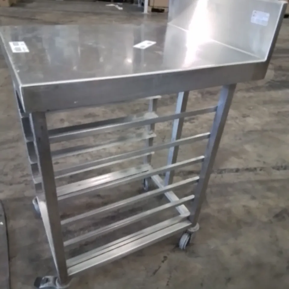 STAINLESS STEEL TRAY TROLLEY WITH COUNTER TOP