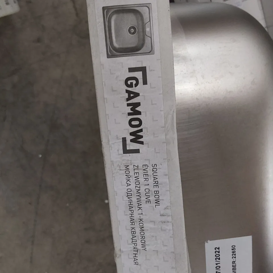 GAMOW SQUARE BOWL STAINLESS STEEL SINK 