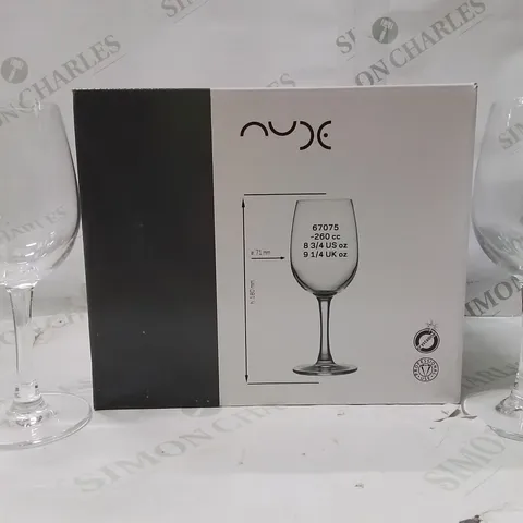 BOXED SET OF 6 NUDE RESERVA STEMWARE WINE GLASSES