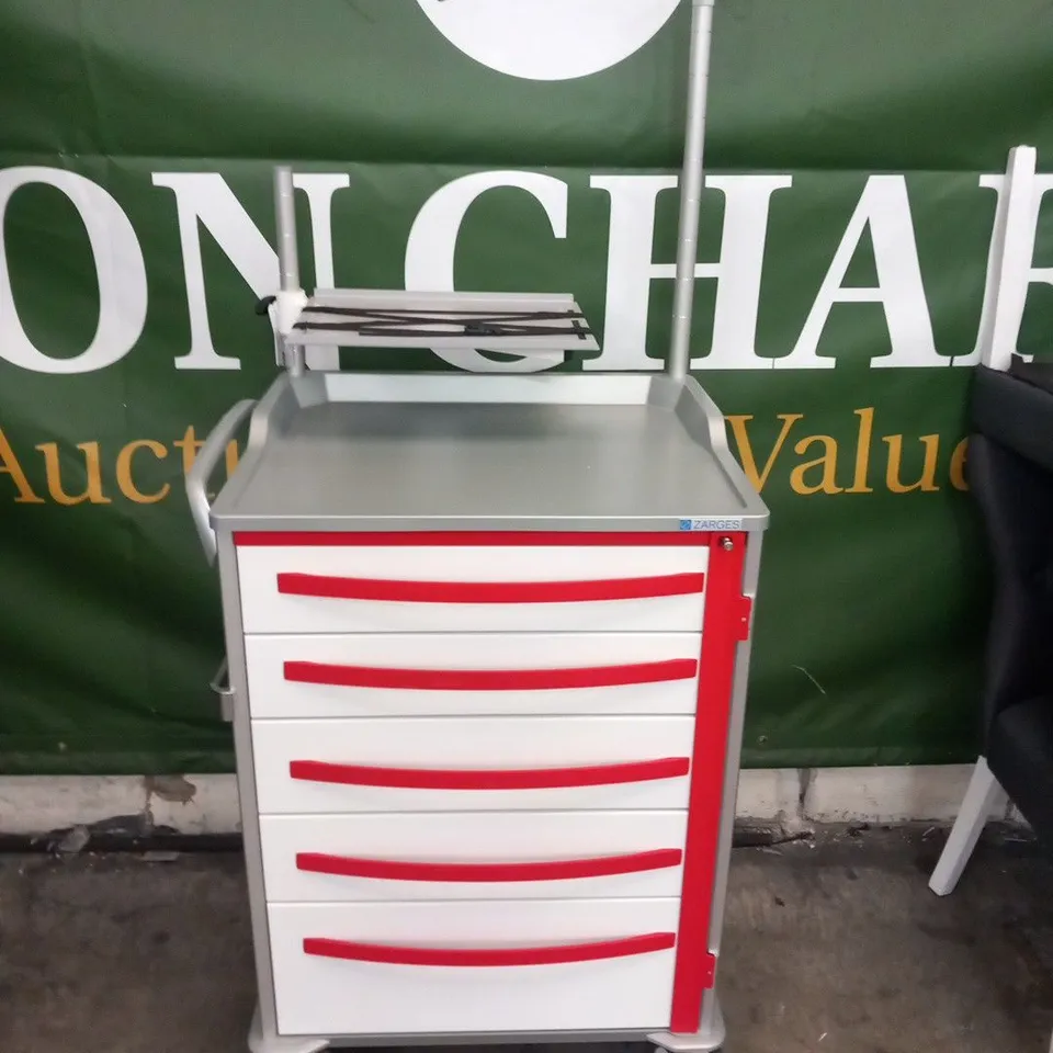 ZARGES TROLLEY RESUSITATION CLIN CART EMERGENCY TROLLEY WITH LOCK