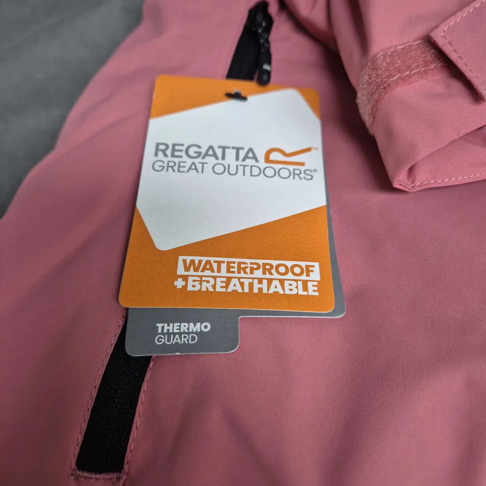 REGATTA GREAT OUTDOORS ISOTEX 15000 WATERPROOF JACKET – DUSTY ROSE/BLACK, UK 10