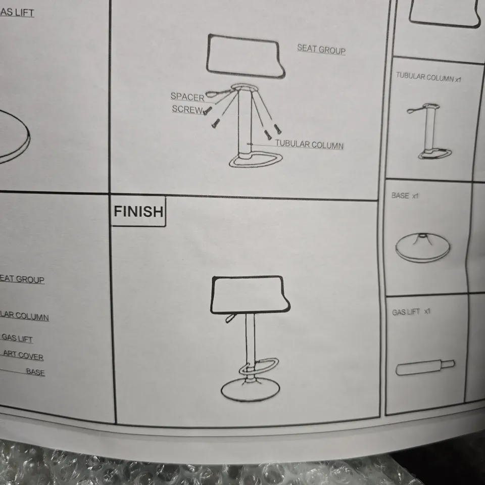 BARSTOOL WITH GAS LIFT IN BLACK – BOXED