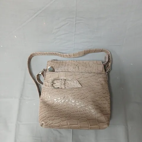 ASHWOOD BEIGE CROCODILE-EMBOSSED CROSSBODY HANDBAG
