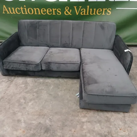 GREY FABRIC CORNER SOFA WITH CHAISE – SECTIONAL