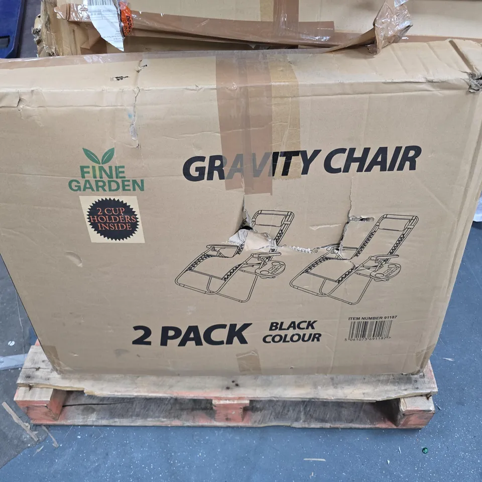 FINE GARDEN GRAVITY CHAIR – BLACK, 2 PACK