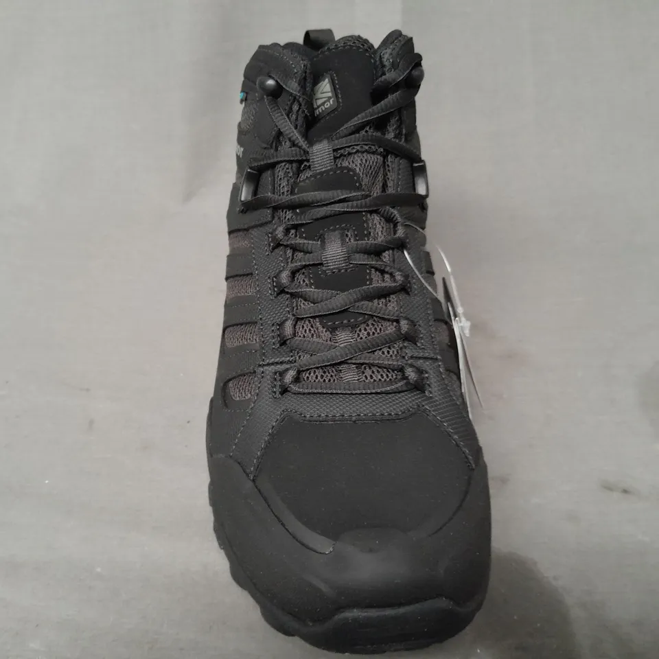 BOXED PAIR OF KARRIMOR HELIX MID WEATHERTITE SHOES IN BLACK UK SIZE 10