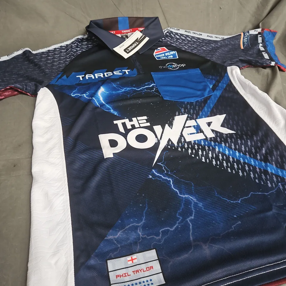  PHIL TAYLOR 'THE POWER' WITH TARGET BRANDING - SIZE M