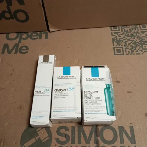 3 X LA ROCHE-POSAY ASSORTED ITEMS TO INCLUDE EFFACLAR SERUM ULTRA CONCENTRATED ETC 