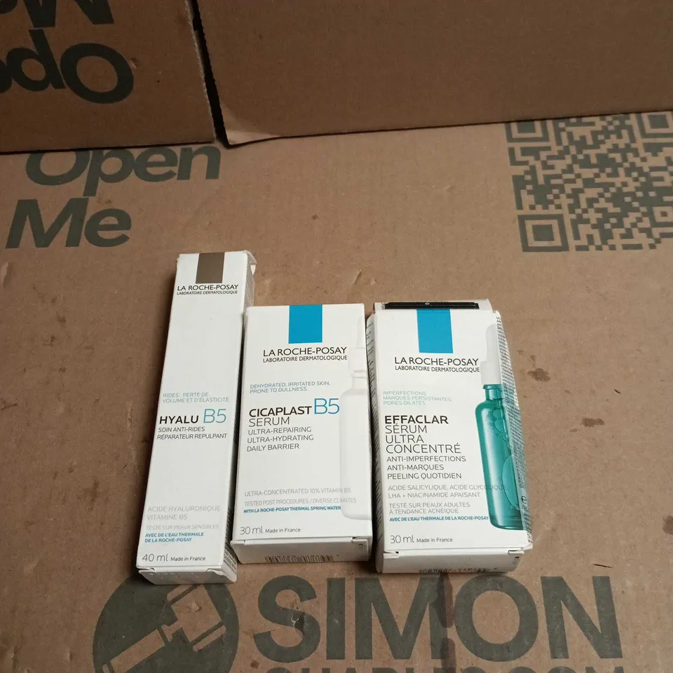 3 X LA ROCHE-POSAY ASSORTED ITEMS TO INCLUDE EFFACLAR SERUM ULTRA CONCENTRATED ETC 