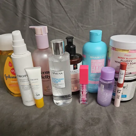 APPROXIMATELY 20 ASSORTED HEALTH & BEAUTY PRODUCTS TO INCLUDE - ESTRID WATERMELON JELLY - TROPIC SMOOTHING CLEANSER - HAIRBURST SHAMPOO - ETC