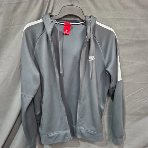 NIKE ZIP HOODIE JACKET β GREY WITH WHITE SLEEVE STRIPE (MEN'S) - SIZE M