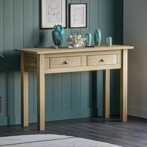 SOMERS 2 DRAWER SOLID WOOD SIDE CONSOLE TABLE