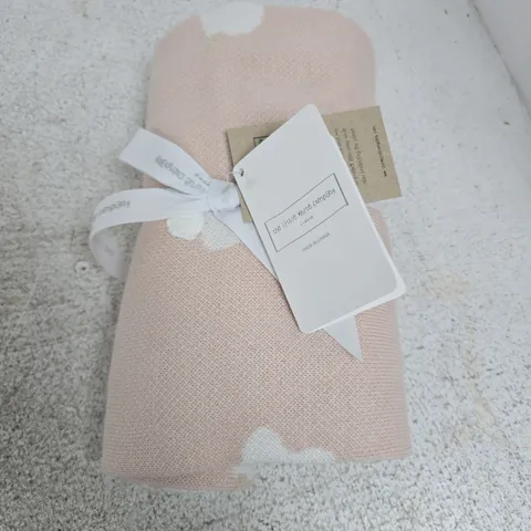 THE LITTLE WHITE COMPANY ORGANIC COTTON BUNNY INTARSIA BLANKET – PINK, ONE SIZE