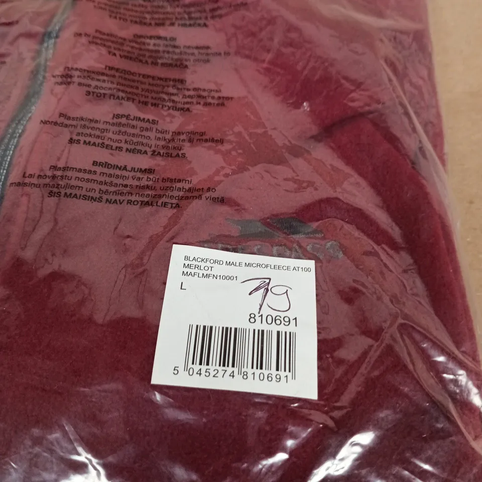 TRESSPASS BLACKFORD MALE MICROFLEECE MERLOT LARGE TAGGED BAGGED
