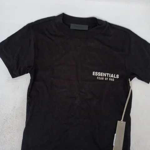 ESSENTIALS FEAR OF GOD TRI-BLEND CREW NECK T-SHIRT IN BLACK SIZE XXS