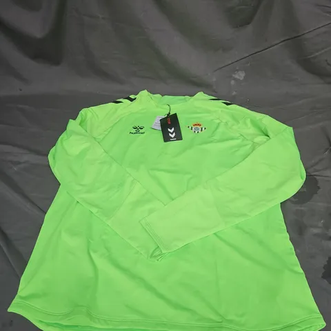 HUMMEL RBB 24/25 PRO25 CREW NECK SWEATSHIRT IN NEON GREEN SIZE XL