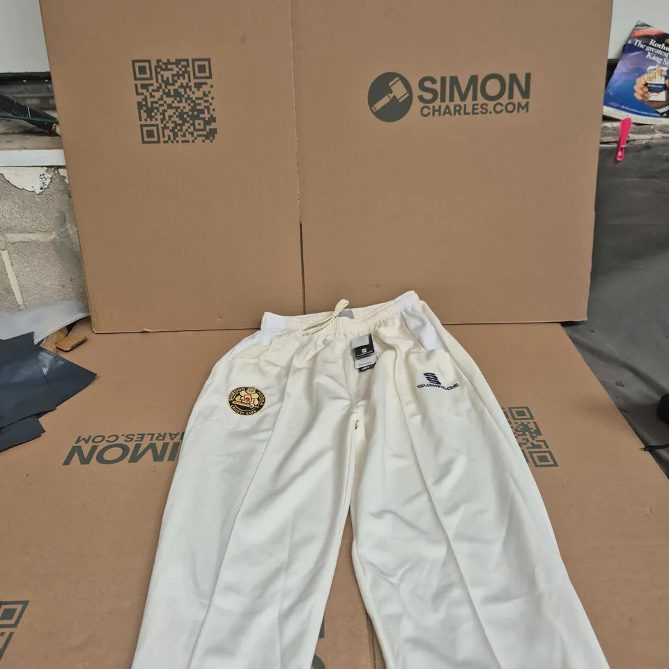 SURRIDGE WHITE SPORTS TROUSERS – UK SIZE L