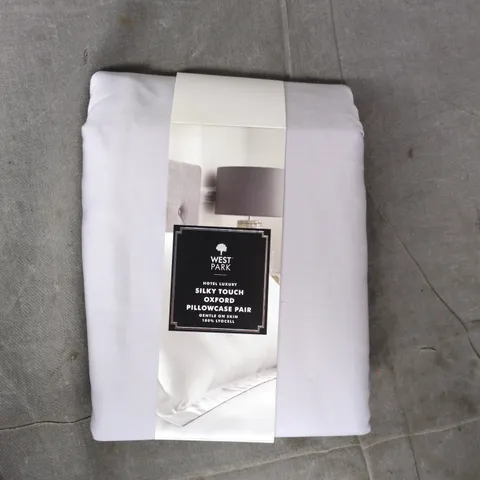 WEST PARK HOTEL LUXURY SILKY TOUCH OXFORD LYOCELL PILLOWCASE PAIR IN SILVER GREY