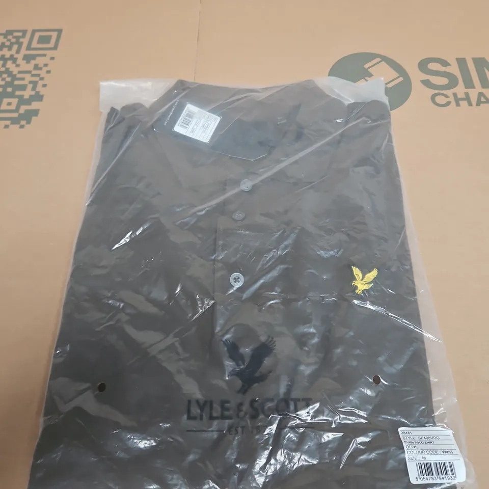 LYLE & SCOTT PLAIN POLO SHIRT – OLIVE, SIZE M (STYLE SP400VOG)