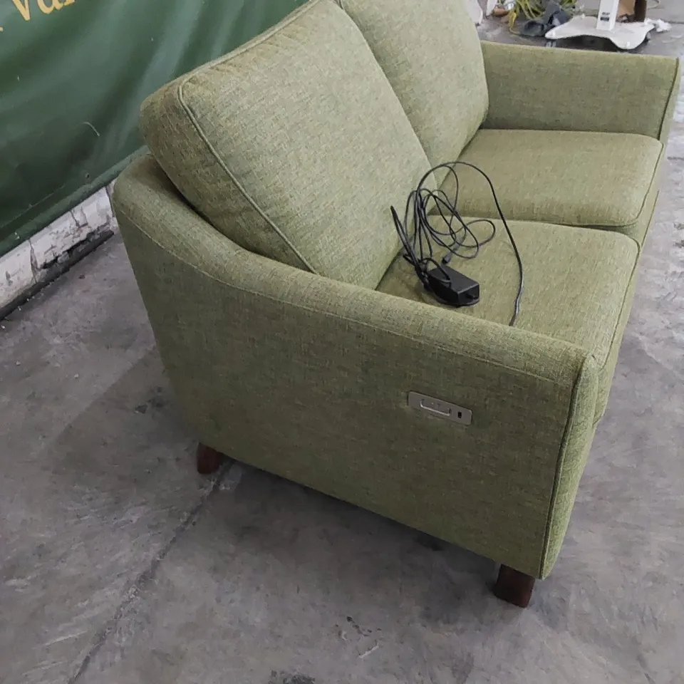 QUALITY G PLAN DESIGNER VINTAGE 68 SMALL 2-SEATER SOFA IN MARL GREEN FABRIC