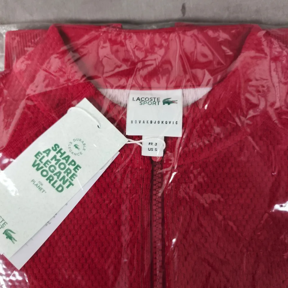 LACOSTE SPORT RED ZIP JACKET – NOVAK DJOKOVIC COLLABORATION, UK SIZE S
