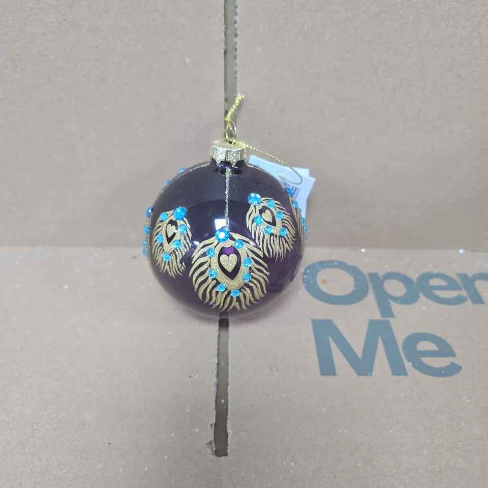 BOX OF 12 GISELA GRAHAM PEACOCK FEATHERS HANGING TREE ORNAMENTS