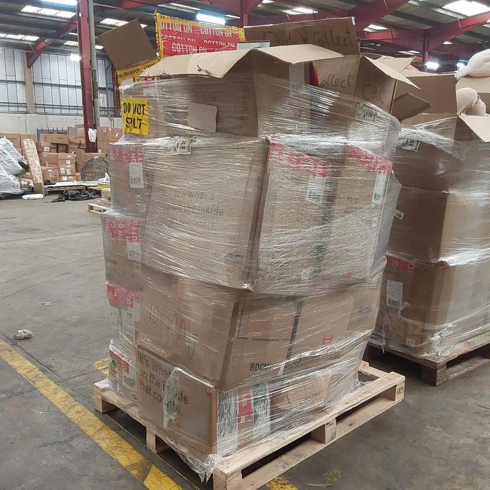 PALLET CONTAINING A WIDE RANGE OF BRAND NEW PRODUCTS TO INCLUDE ITEMS SUCH AS: ARCH DESK MIRRORS, MUGS, CAR AIR FRESHENERS, EAR BUD CASES, CLOTHING ECT